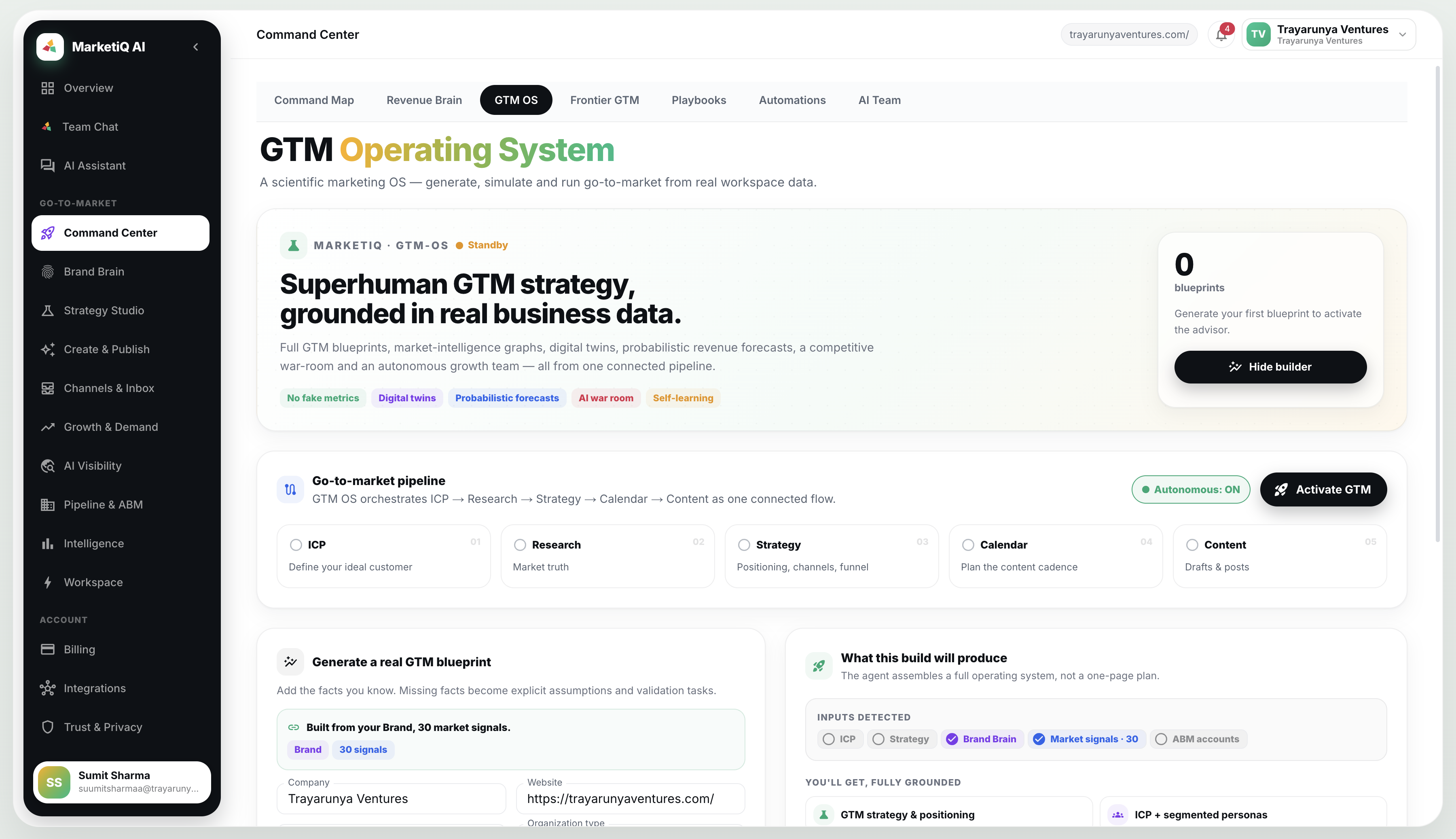 MarketIQ GTM Operating System β superhuman GTM strategy grounded in real business data